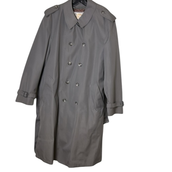 VTG London Fog men 46 T/L trench coat,double breast,removable wool blend liner - Picture 5 of 14